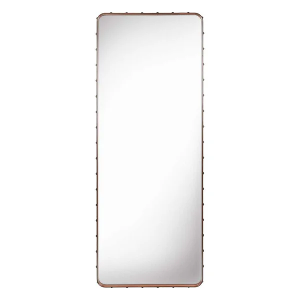 GUBI - Adnet Wall Mirror Rectangular 70X180 Tan Leather