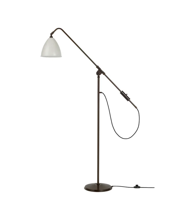 GUBI - Bestlite BL4 VloerLamp Ø21 Zwart Geelkoper/Klassisk Wit