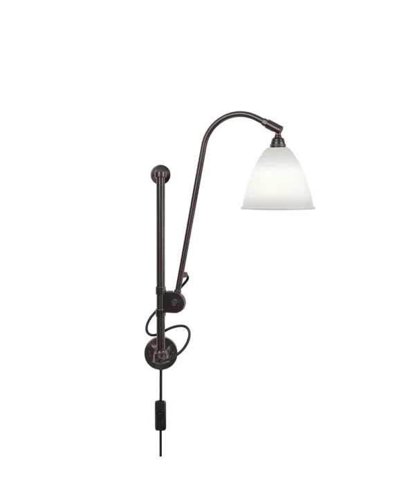 GUBI - Bestlite BL5 Wandlamp Ø16 Zwart Geelkoper/Porselein