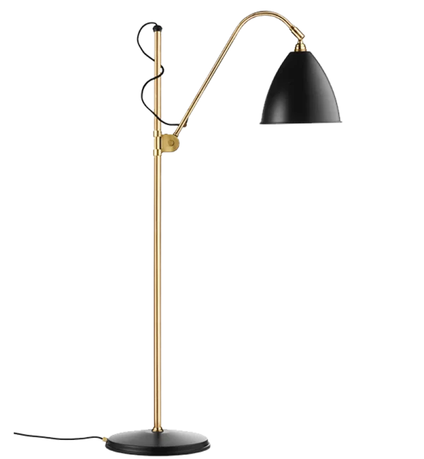 Gubi BL3 M vloerlamp - Koolzwart/ messing