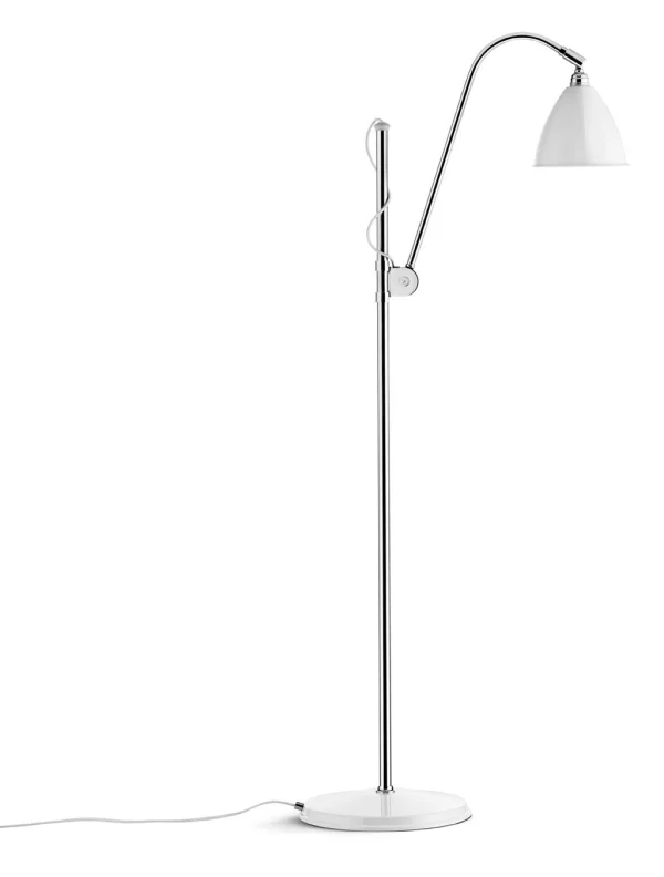 Gubi BL3 S vloerlamp - mat wit/ chroom