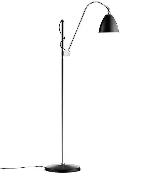 Gubi BL3 S vloerlamp - mat zwart/ chroom