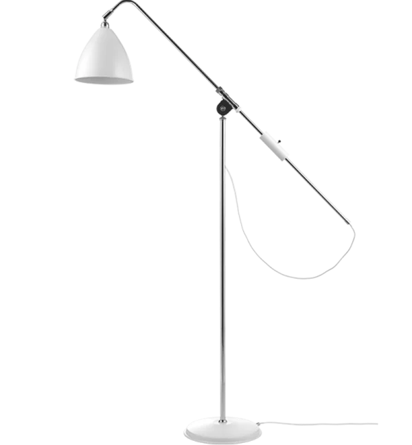 Gubi BL3 vloerlamp - mat wit/ chroom