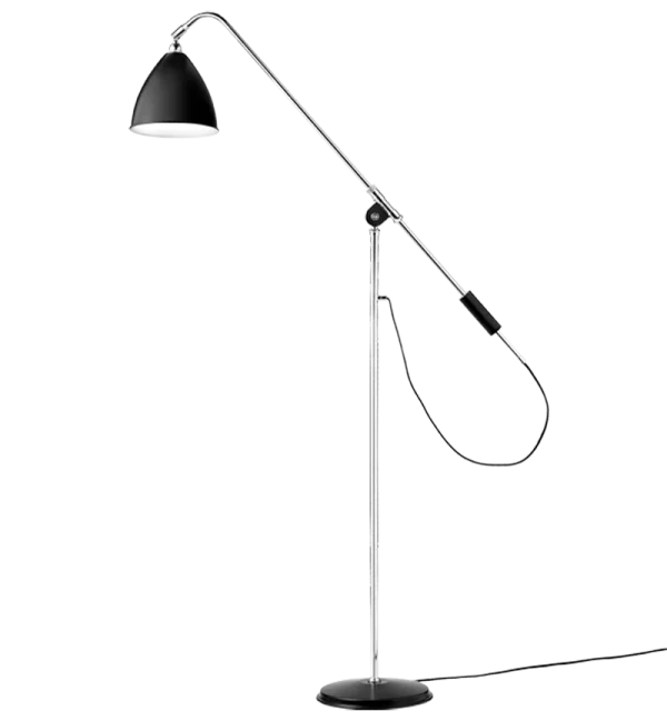 Gubi BL3 vloerlamp - mat zwart/ chroom