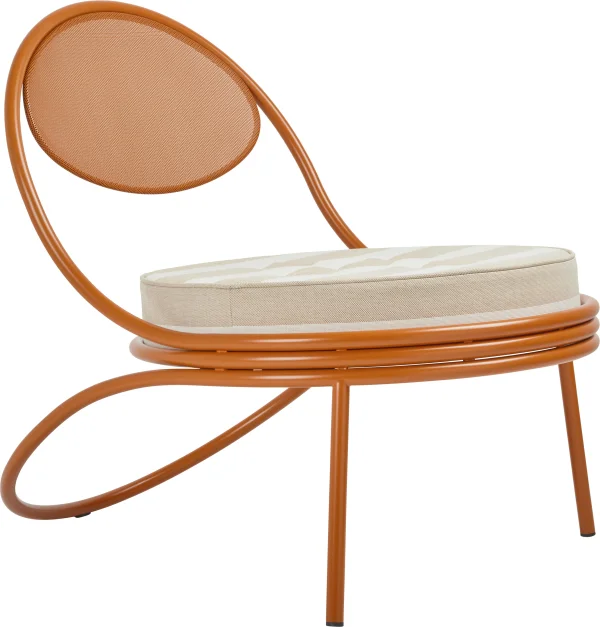 Gubi Copacabana Lounge Chair - international orange - Leslie Stripe Limonta 40