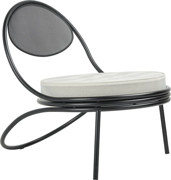 Gubi Copacabana Lounge Chair - mat zwart - Leslie Stripe Limonta 20