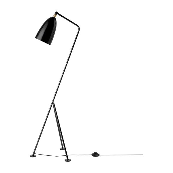 GUBI Gräshoppa vloerlamp glanzend Black