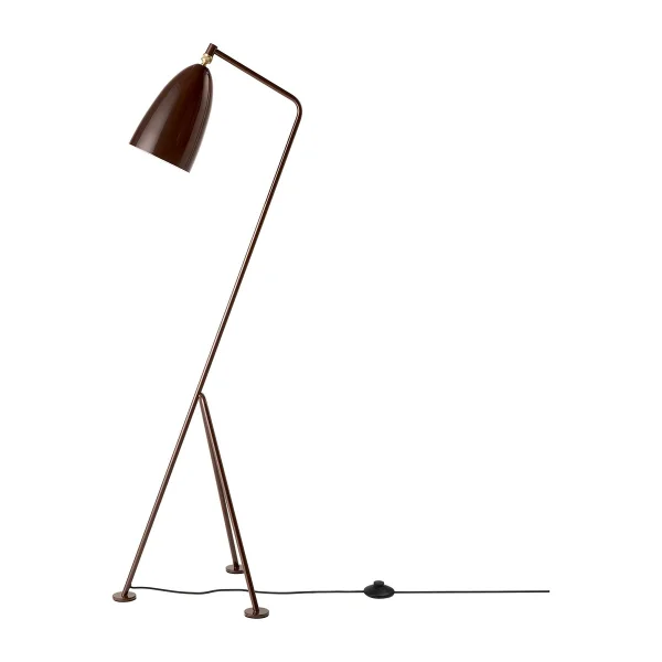 GUBI Gräshoppa vloerlamp glanzend Walnut brown