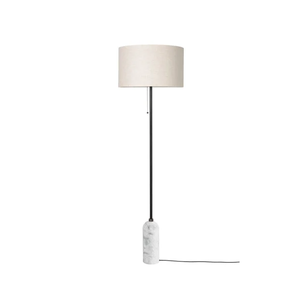 GUBI Gravity vloerlamp wit marmer/canvas