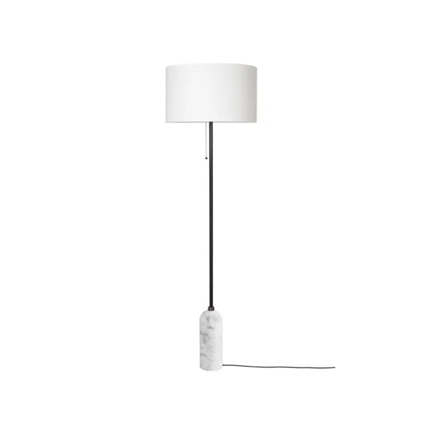 GUBI Gravity vloerlamp wit marmer/wit