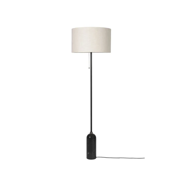 GUBI - Gravity VloerLamp Zwart Marmer/Canvas