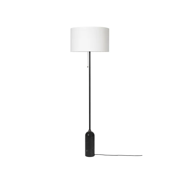 GUBI Gravity vloerlamp zwart marmer/wit