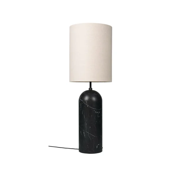 GUBI Gravity XL vloerlamp zwart marmer/canvas, high