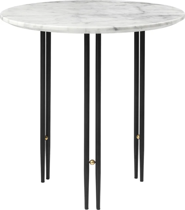 Gubi IOI CoffeeTable Ø50 cm - Carrara marmer wit - zwart