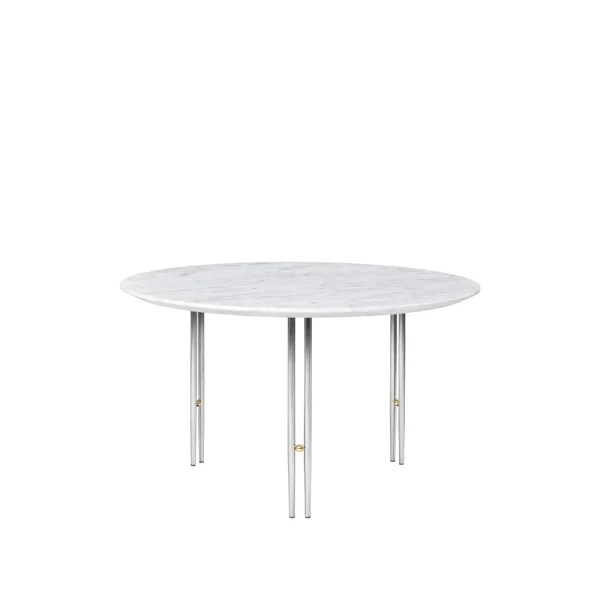 GUBI IOI salontafel White carrara marble-ø70-chroom