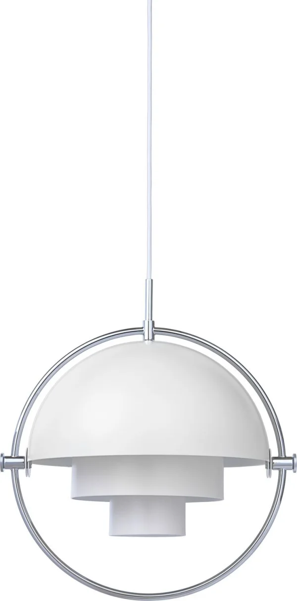 Gubi Multi-Life hanglamp - wit - Ø 36 cm - chrom