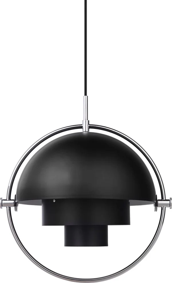 Gubi Multi-Life hanglamp - zwart - Ø 36 cm - chrom