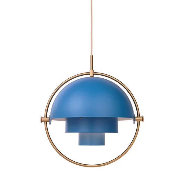 GUBI Multi-Lite plafondlamp messing-blauw