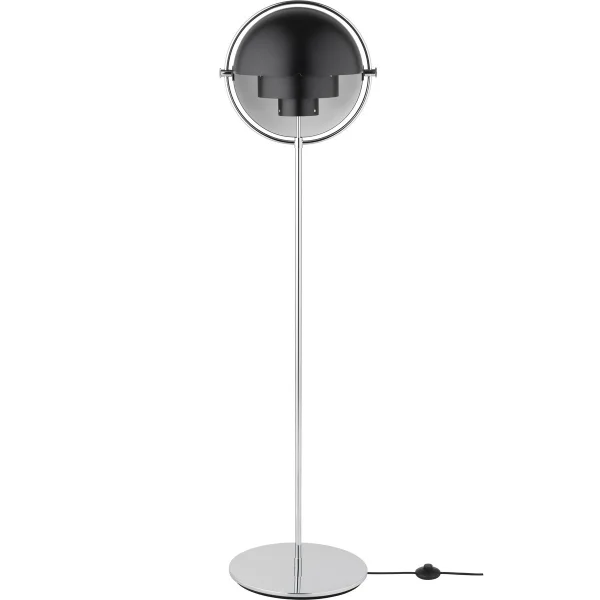 GUBI Multi-Lite vloerlamp Chroom-zwart