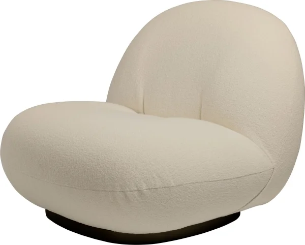 Gubi Pacha Lounge Chair zonder draaivoet - Harp 24 - mat zwart