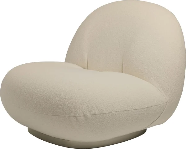 Gubi Pacha Lounge Chair zonder draaivoet - Harp 24 - Pearl Gold