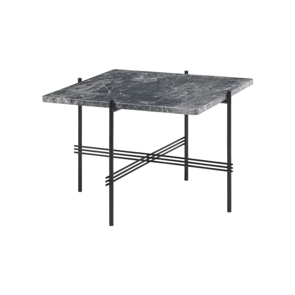 GUBI TS Square salontafel grey emperador marble, 55x55 cm, zwart onderstel