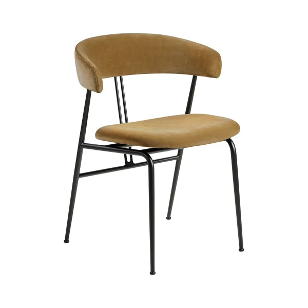 Gubi Violin Dining Chair volledig bekleed - Velvet Gubi 294 grey green