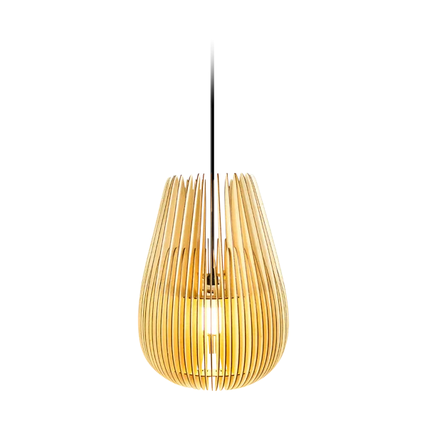 Halley XL houten hanglamp extra large - met koordset zwart - Ø 53 cm