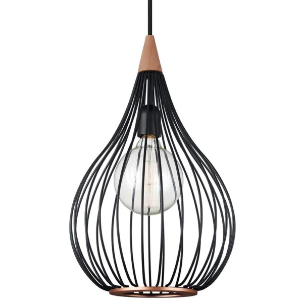 Halo Design - Drops Hanglamp Ø30 Black/Dark Wood