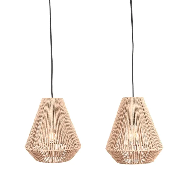 Hanglamp Ibiza - Diamant 2 lampen naturel