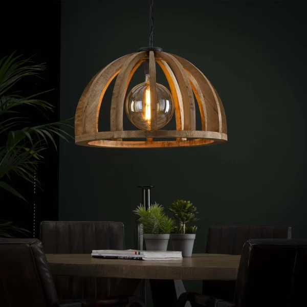 Hanglamp Lindsay Ø60cm, Mangohout - Massief mango naturel