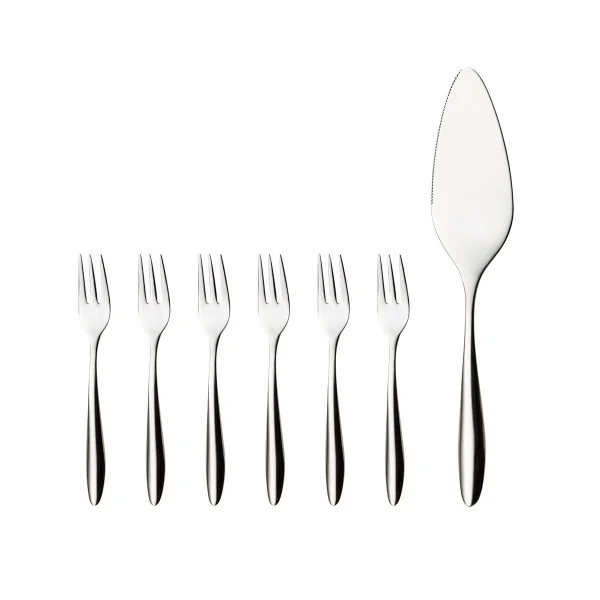 Hardanger Bestikk Lykke taartset 7-delig roestvrij staal