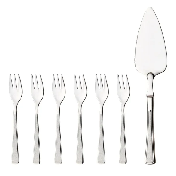 Hardanger Bestikk Ramona taartset 7-delig roestvrij staal