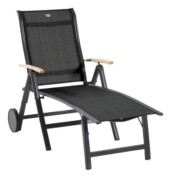 Hartman Ligbed Alice Teakhout, met wieltjes - Antraciet