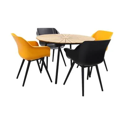 Hartman Sophie Studio Orange- black|Dave teak 110 cm. tuinset