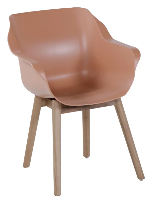 Hartman Tuinstoel Sophie Teak met armleuning - Roze