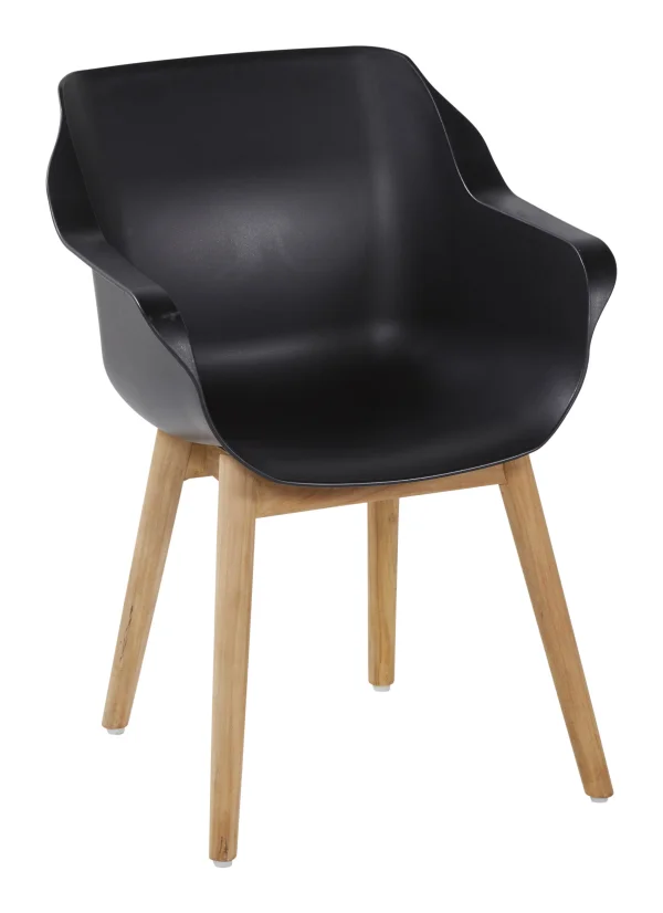 Hartman Tuinstoel Sophie Teak met armleuning - Zwart