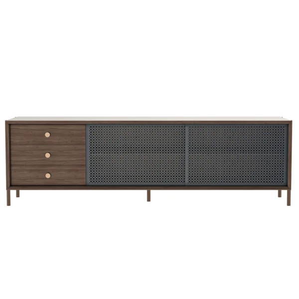 Harto Gabin sideboard met schuiflade - Walnoot/leigrijs