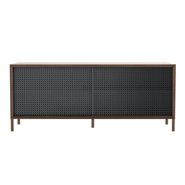 Harto Gabin sideboard zonder schuiflade - Walnoot/leigrijs - 122 cm