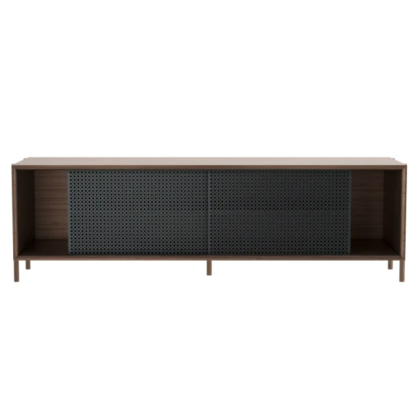 Harto Gabin sideboard zonder schuiflade - Walnoot/leigrijs - 162 cm