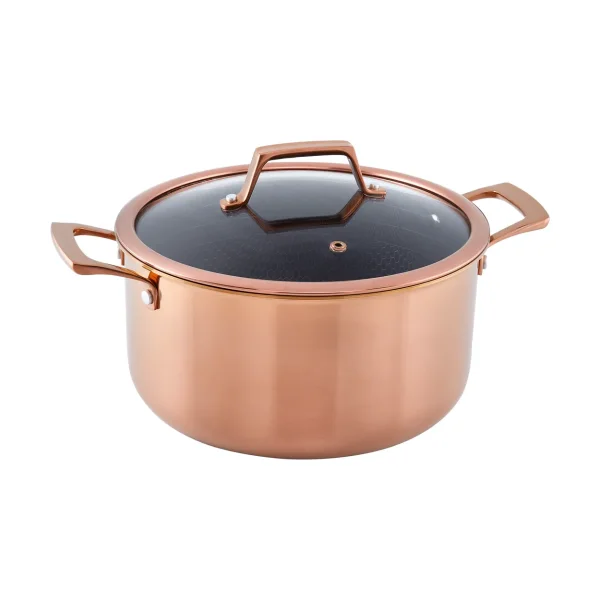 Hâws Hâws Santo braadpan met deksel hybrid coating 5,8 L Rose Gold