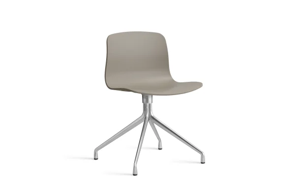 HAY About a Chair AAC 10 - khaki 2.0 - gepolijst aluminium - Standaard glijders kunststof