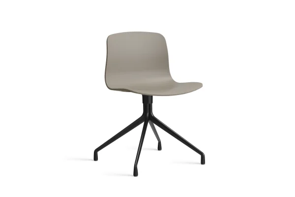 HAY About a Chair AAC 10 - khaki 2.0 - zwart - Standaard glijders kunststof