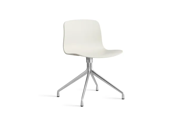 HAY About a Chair AAC 10 - melange cream 2.0 - gepolijst aluminium - Standaard glijders kunststof