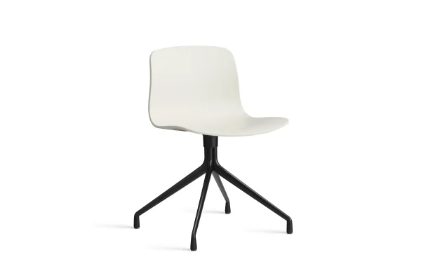 HAY About a Chair AAC 10 - melange cream 2.0 - zwart - Standaard glijders kunststof