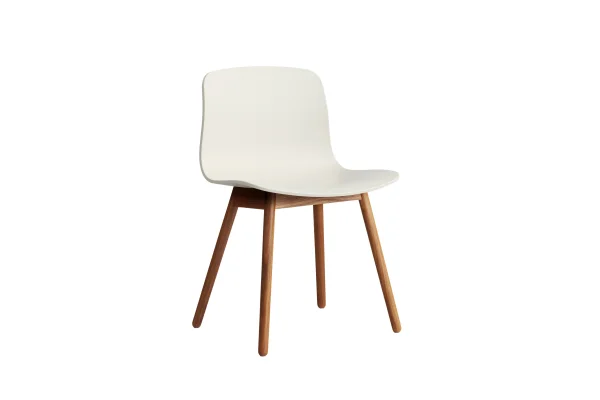 HAY About a Chair AAC 12 - melange cream 2.0 - notenhout gelakt (op waterbasis) - Standaard glijders kunststof