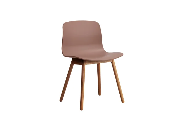 HAY About a Chair AAC 12 - soft brick 2.0 - notenhout gelakt (op waterbasis) - viltglijders