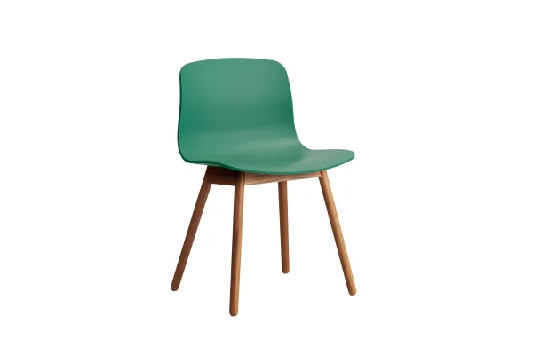 HAY About a Chair AAC 12 - teal green 2.0 - notenhout gelakt (op waterbasis) - viltglijders