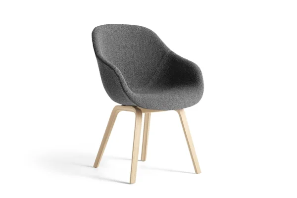 HAY About A Chair AAC 123 - Eiken gezeept - Kvadrat Divina Melange 120 - lichtgrijs