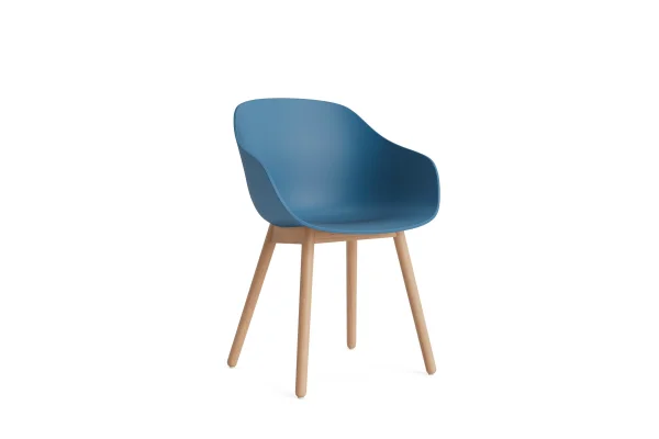 HAY About a Chair AAC 212 - azure blue 2.0 - Eiken gelakt (op waterbasis) - Standaard glijders kunststof